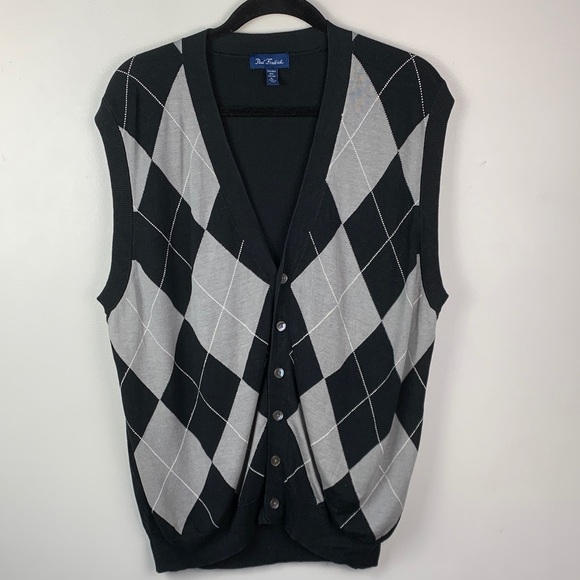 Paul Fredrick Other - Paul Fredrick Argyle Button Up Vest